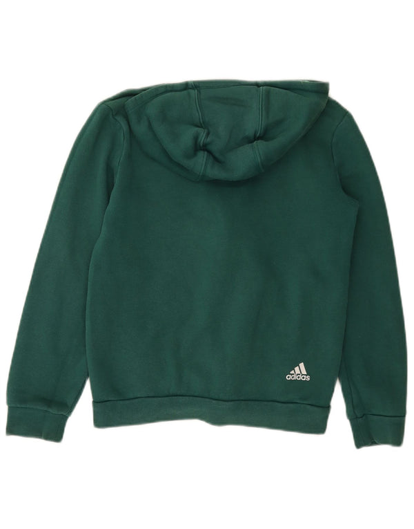 Maglione con cappuccio e zip grafica ADIDAS per ragazzi 11-12 anni in cotone verde