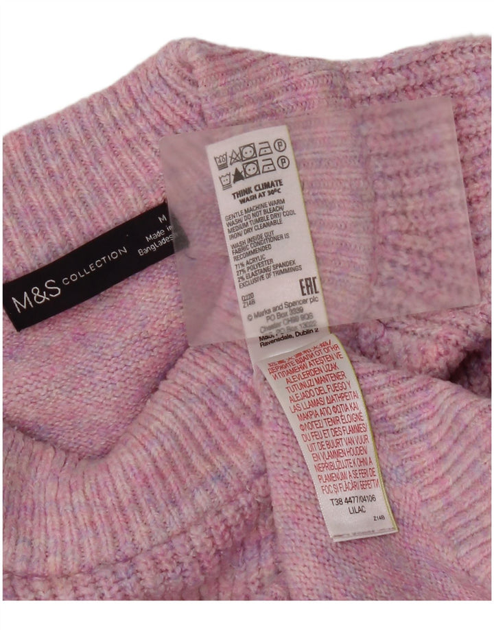 Maglione maglione girocollo da donna Marks & Spencer UK 14 Acrilico rosa medio
