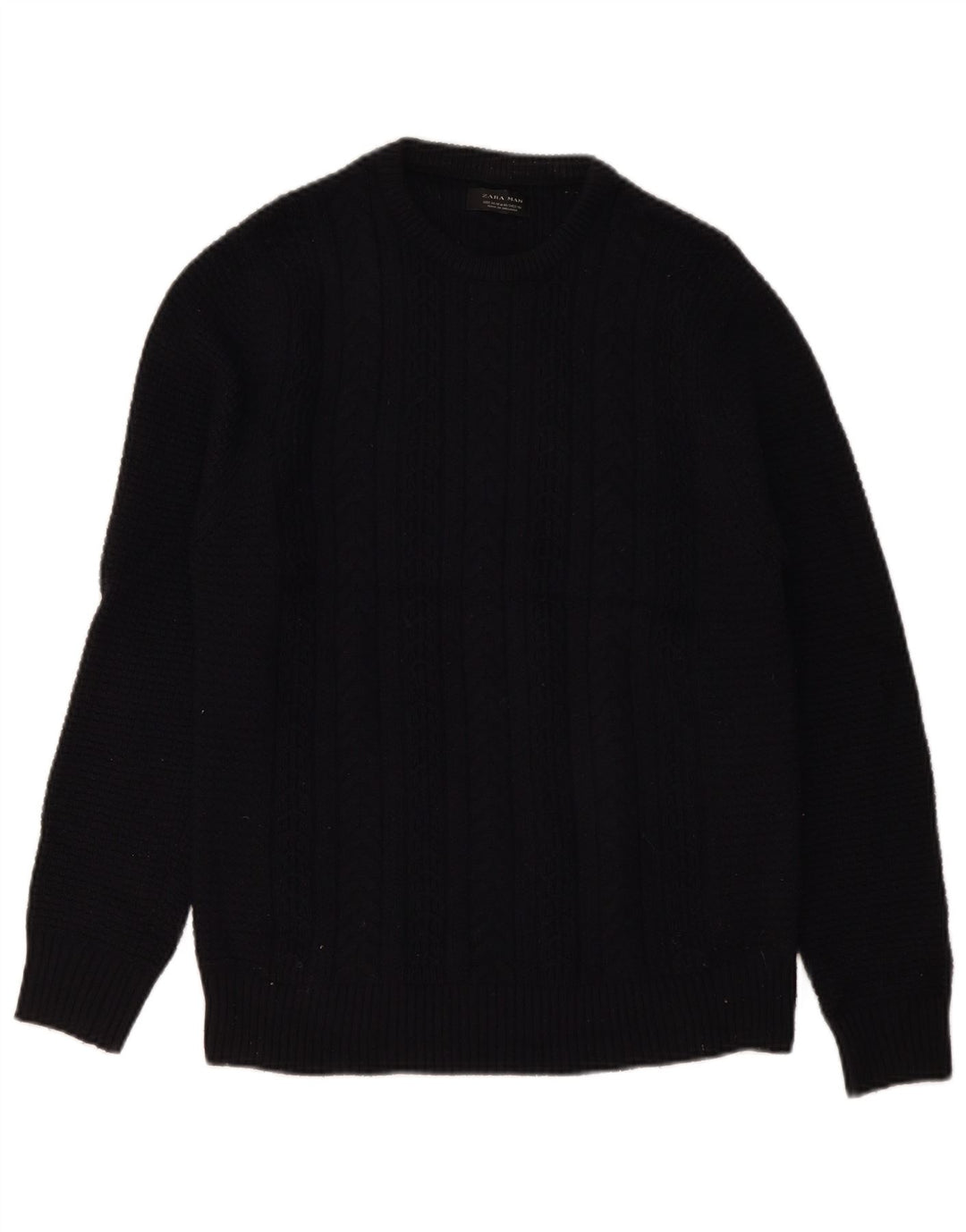 Maglione maglione girocollo da uomo Zara blu navy medio