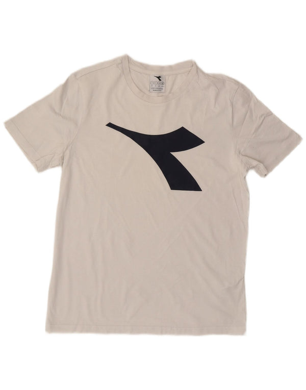 T-shirt grafica da uomo Diadora Top Small in cotone bianco