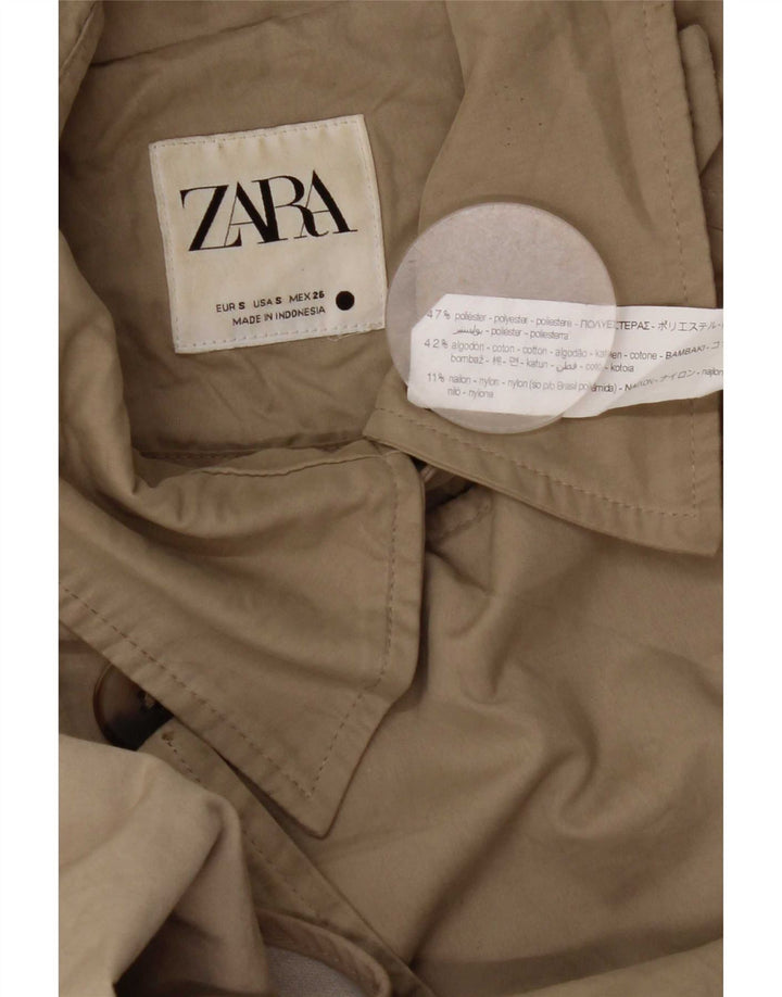 Trench oversize da donna Zara UK 10 piccolo poliestere beige