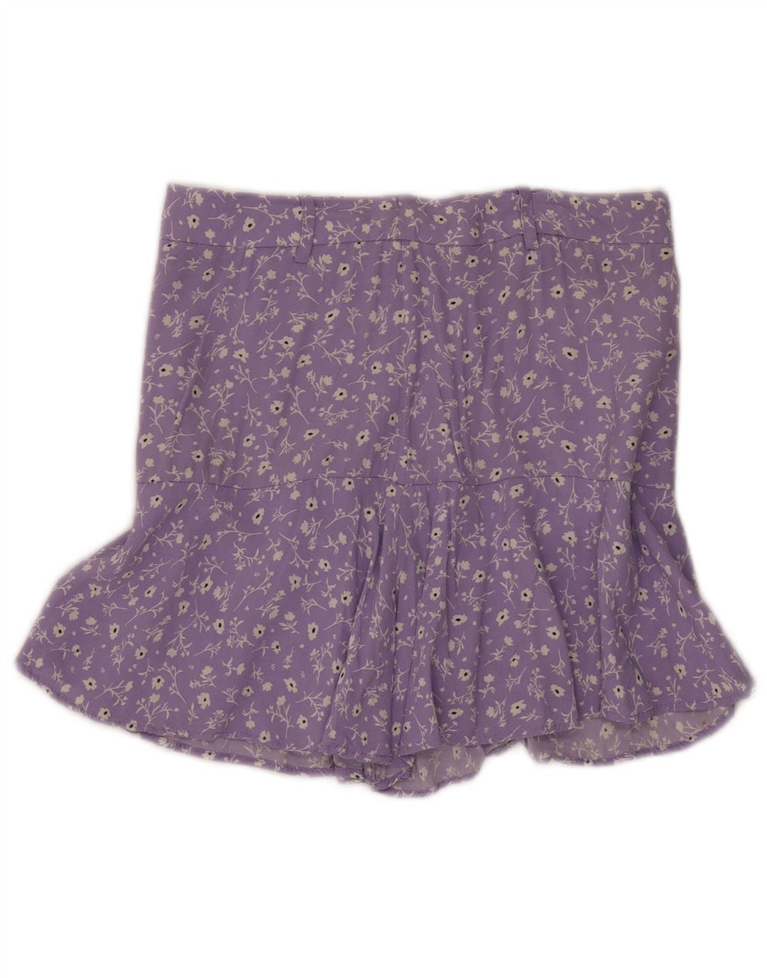 Minigonna Zara da donna media W28 viscosa floreale viola