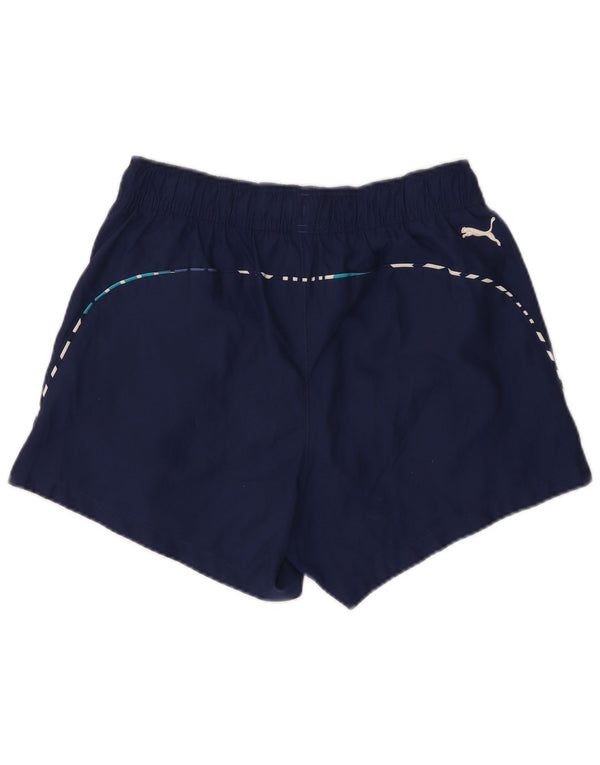 Pantaloncini sportivi grafici da uomo Puma medi in poliestere blu navy