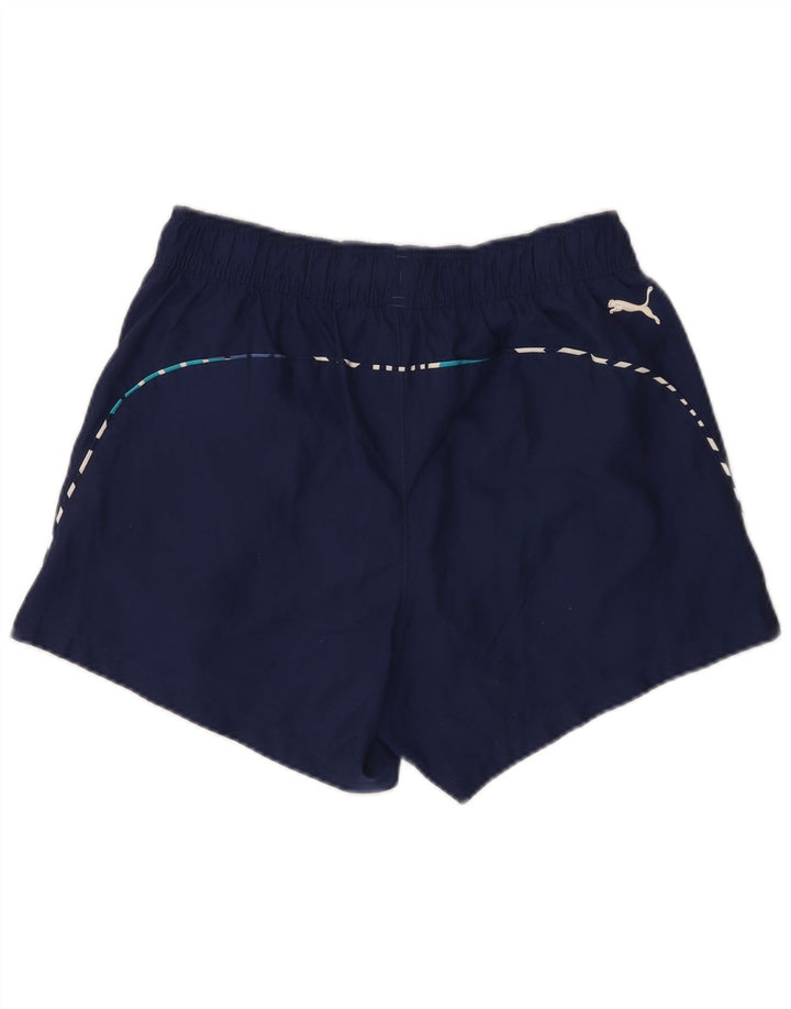 Pantaloncini sportivi grafici da uomo Puma medi in poliestere blu navy