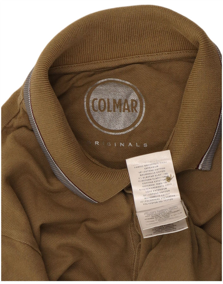 Polo grafica da uomo Colmar in cotone kaki medio