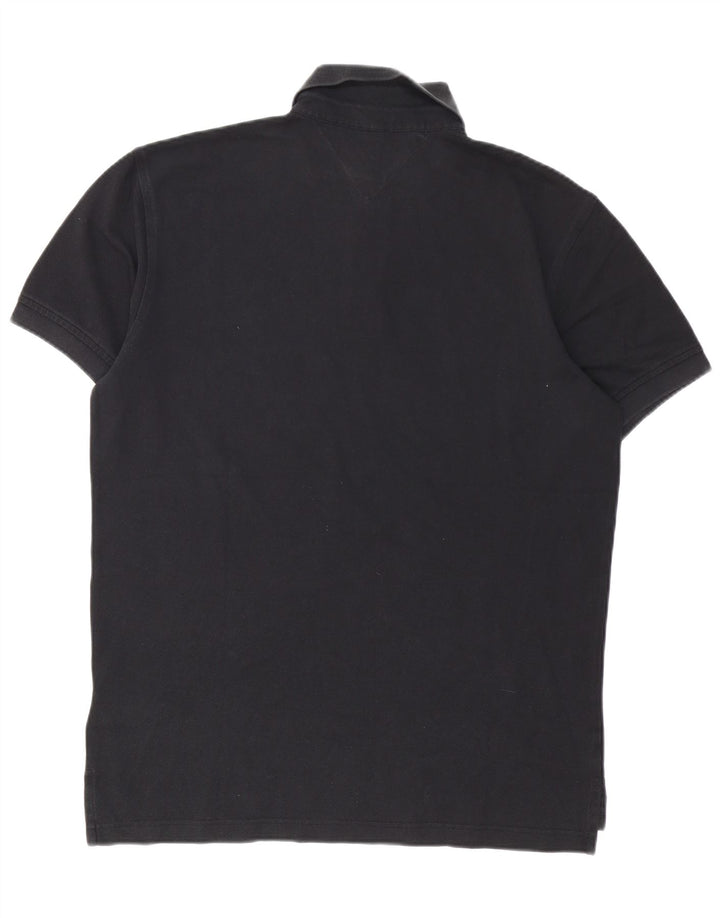 Polo da uomo Tommy Hilfiger grande in cotone nero