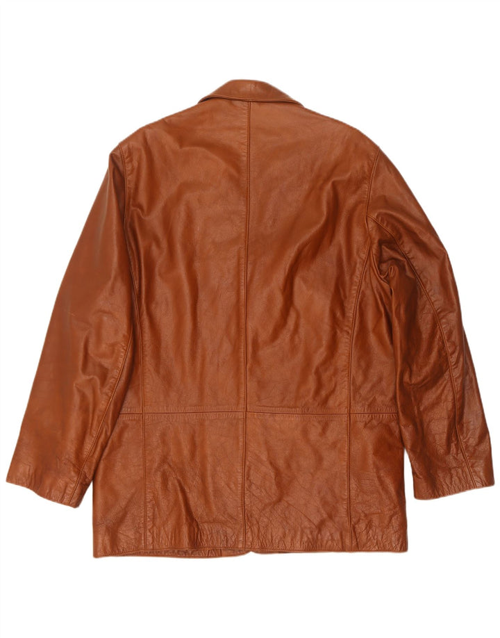Giacca blazer in pelle da uomo a 3 bottoni Union River EU 48/50 Marrone medio