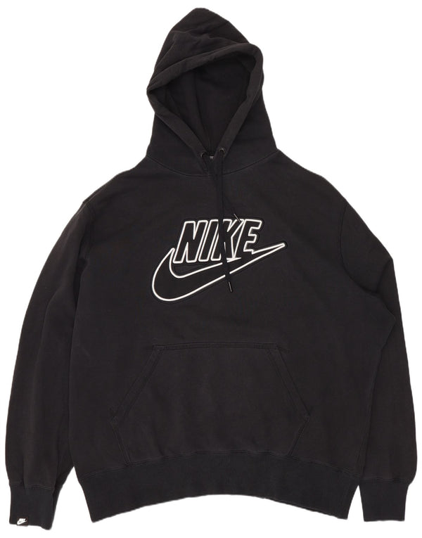 Felpa con cappuccio oversize con grafica NIKE da donna UK 18 XL in cotone nero