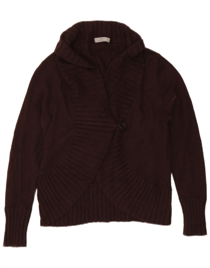 Maglione cardigan da donna Marks & Spencer UK 16 grande cotone marrone