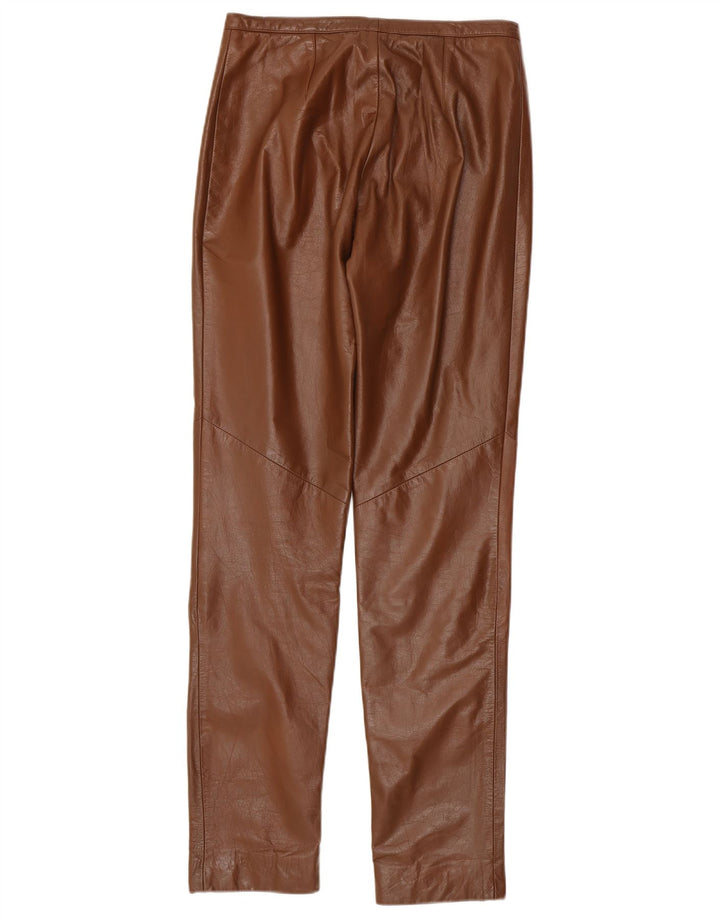 Pantaloni in pelle slim da donna Hennes EU 38 Medium W28 L33 Pelle marrone