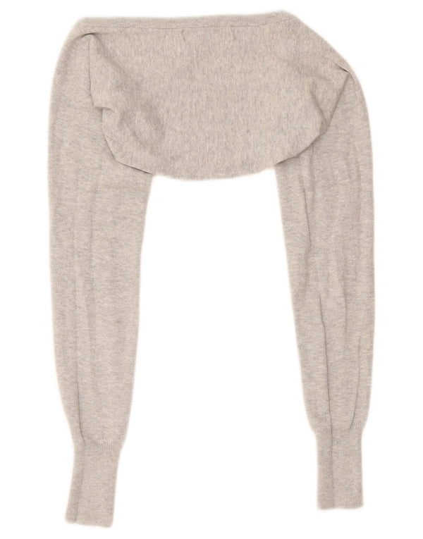 Maglione cardigan Bolero da donna Zara UK 12 Cotone grigio medio