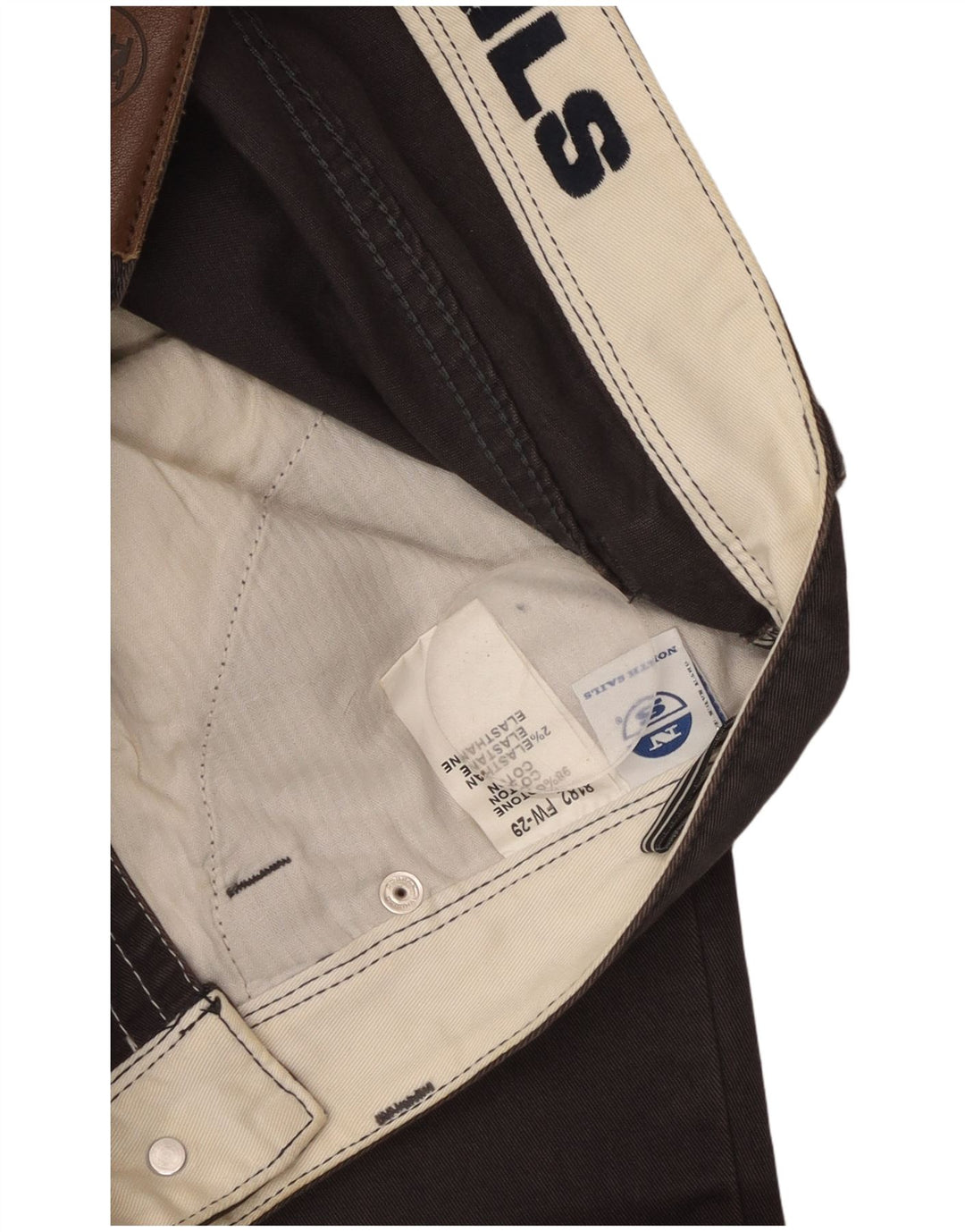 Pantaloni casual dritti da uomo NORTH SAILS W32 L34 in cotone grigio