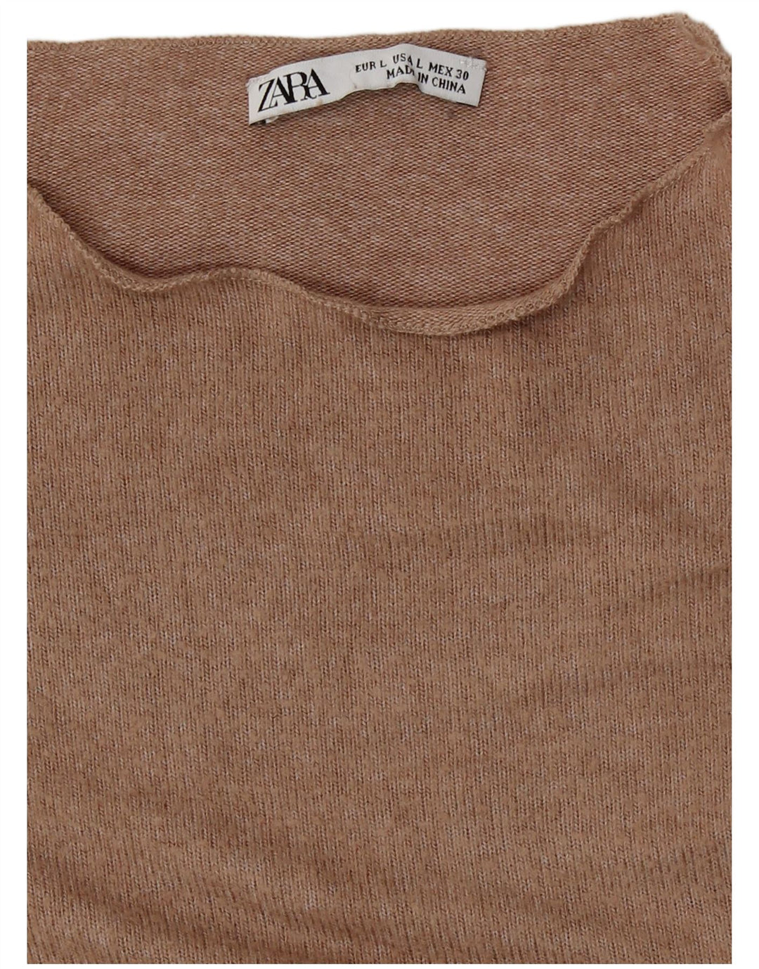 Top Zara da donna a maniche lunghe UK 14 grande beige
