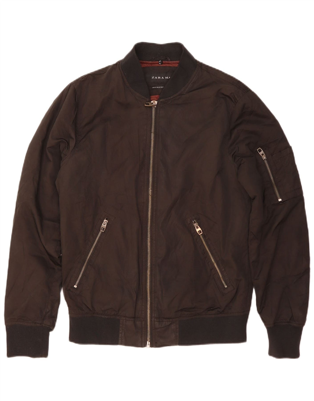 Giubbotto bomber da uomo Zara UK 38 poliestere color block medio nero