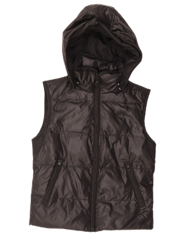 Gilet imbottito con cappuccio da donna Gas UK 12 medio nero in poliammide