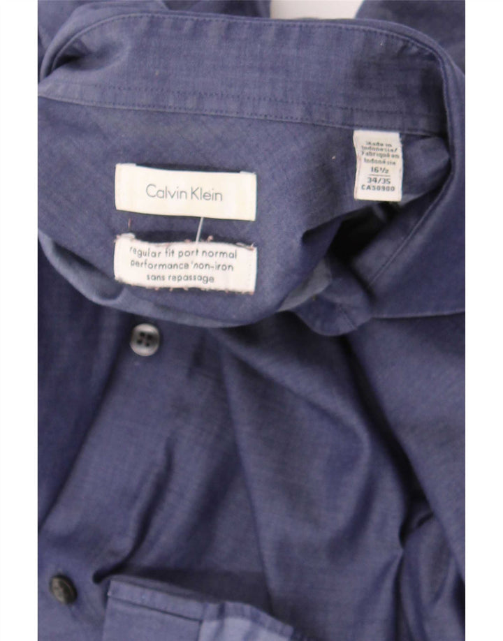 Camicia da uomo vestibilità regolare Calvin Klein taglia 16 1/2 grande blu navy