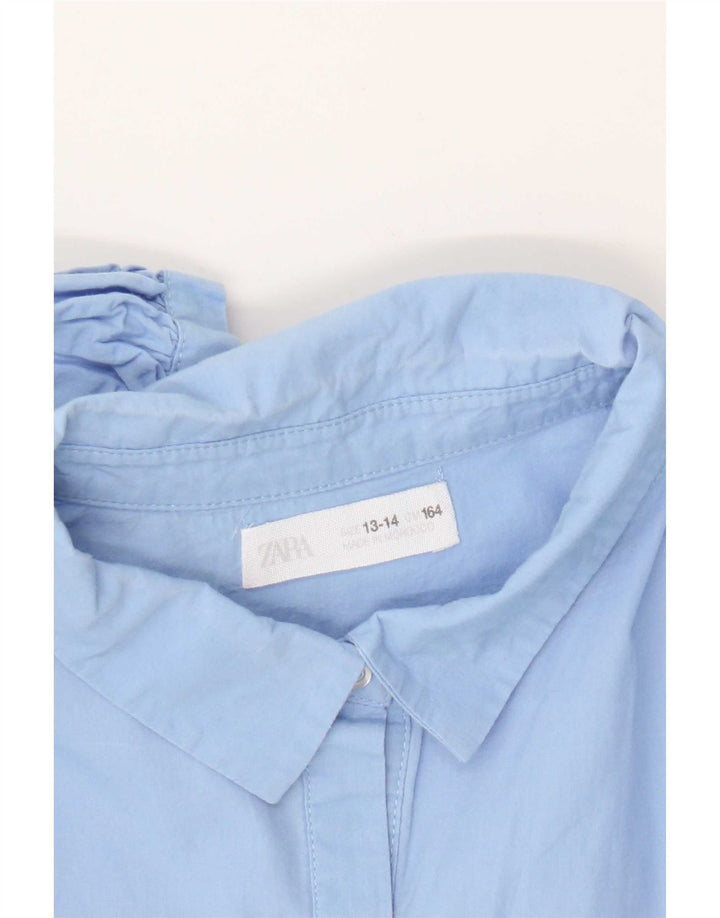Blusa Zara per ragazze con volant sul davanti 13-14 anni Blu