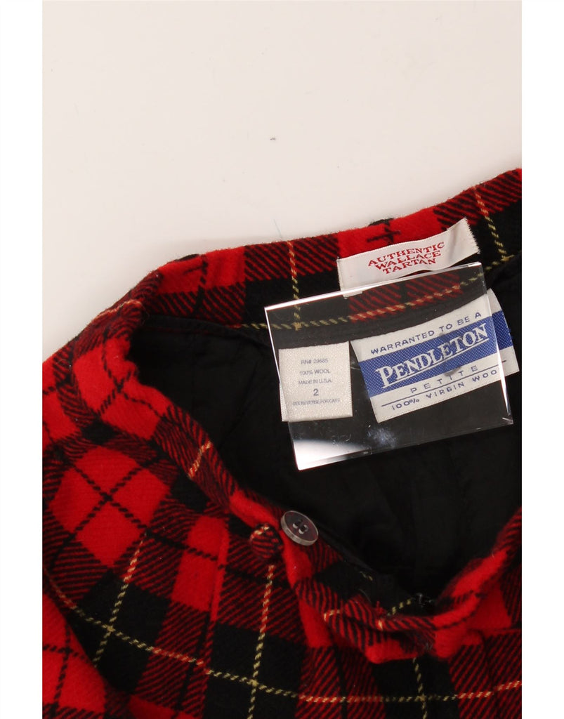 PENDLETON Womens High Waist Chino Shorts US 2 XS W24  Red Plaid Wool Vintage Pendleton and Second-Hand Pendleton from Messina Hembry 