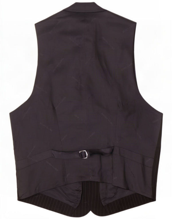 Gilet da uomo Pierre Cardin UK 44 2XL Nero gessato nuova lana