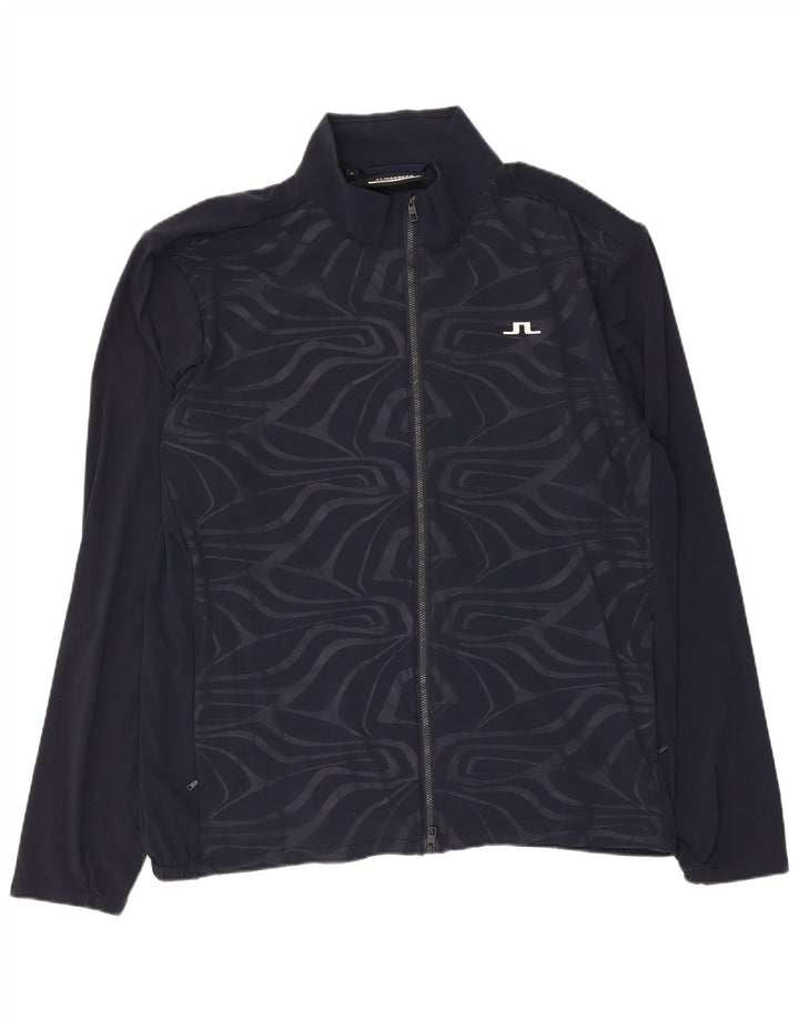 Giacca da tuta da uomo J.Lindeberg XL in nylon geometrico blu navy