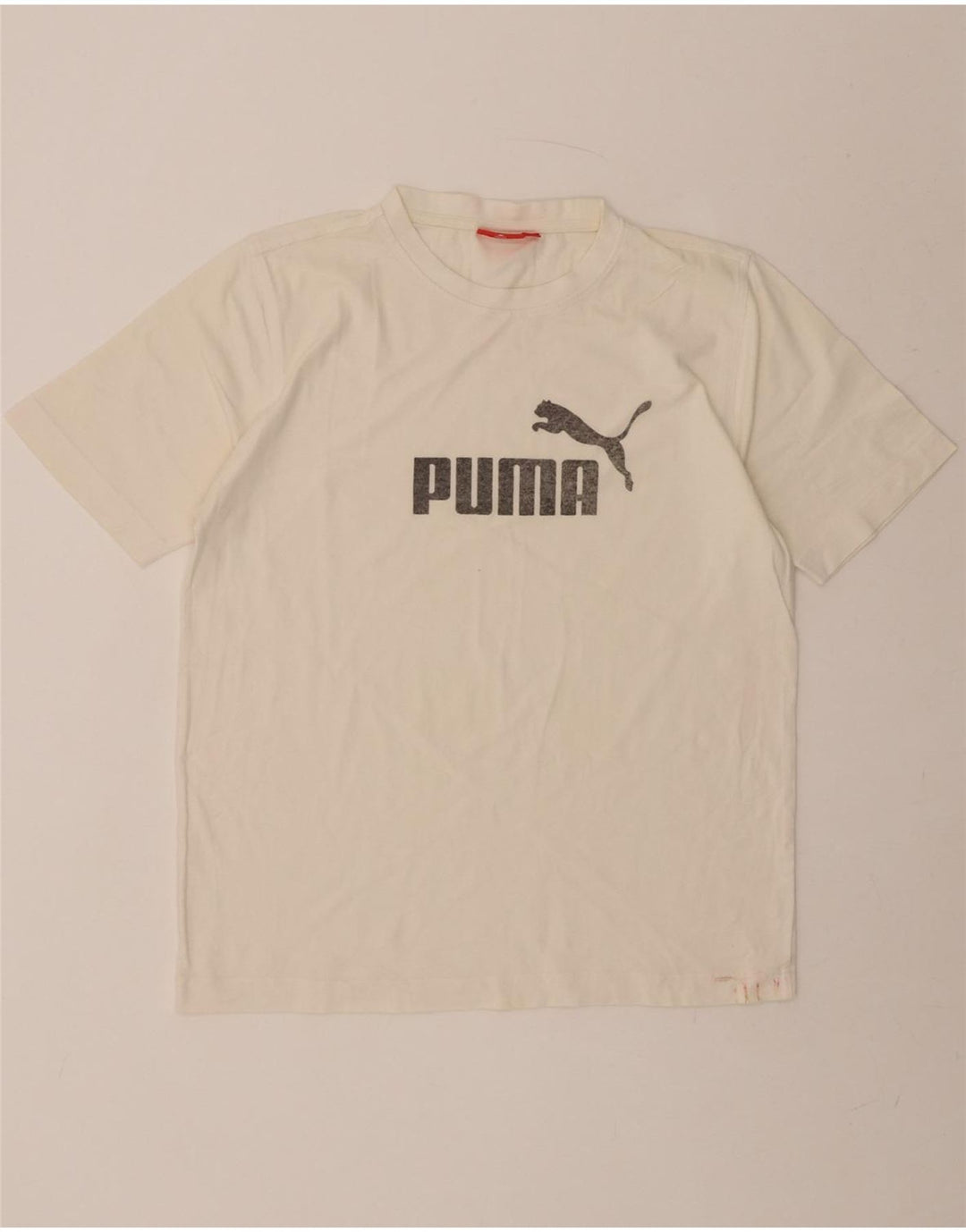 PUMA Mens Graphic T-Shirt Top Large White Vintage Puma and Second-Hand Puma from Messina Hembry 