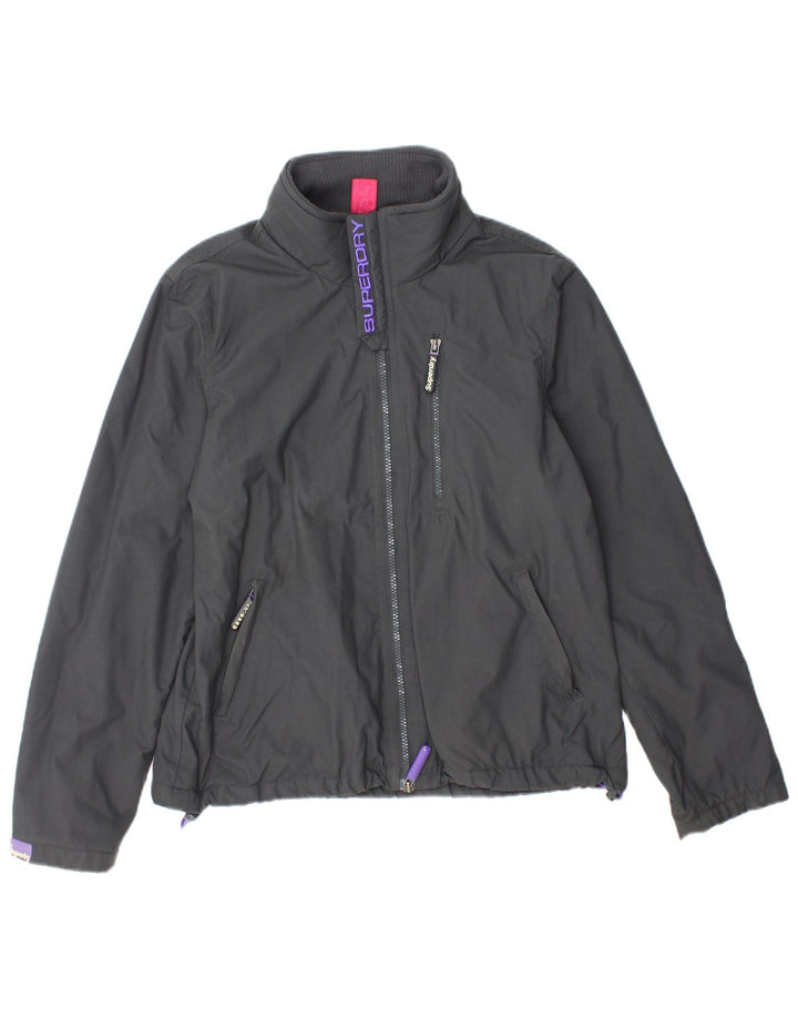 SUPERDRY Womens The Windhiker Windbreaker Jacket UK 16 Large Grey Nylon