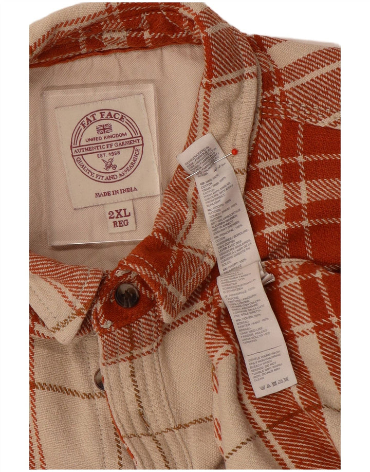 Camicia in flanella da uomo Fat Face 2XL Cotone a quadri beige