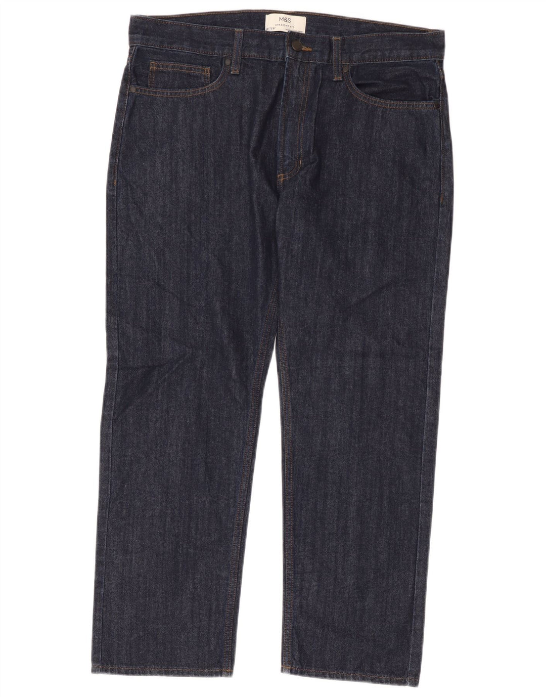Jeans dritti da uomo Marks & Spencer W36 L29 cotone blu navy