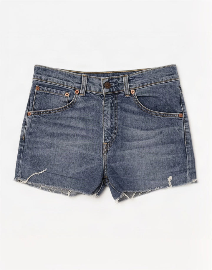 Pantaloncini di jeans Levi's 525 da donna medi W28 in cotone blu