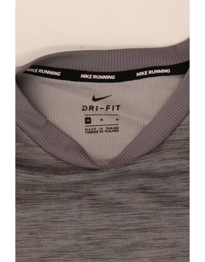 Maglia Nike Dri Fit da uomo a maniche lunghe grigio medio chiazzato