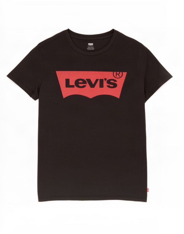 T-shirt grafica da donna Levi's Top UK 12 cotone nero medio