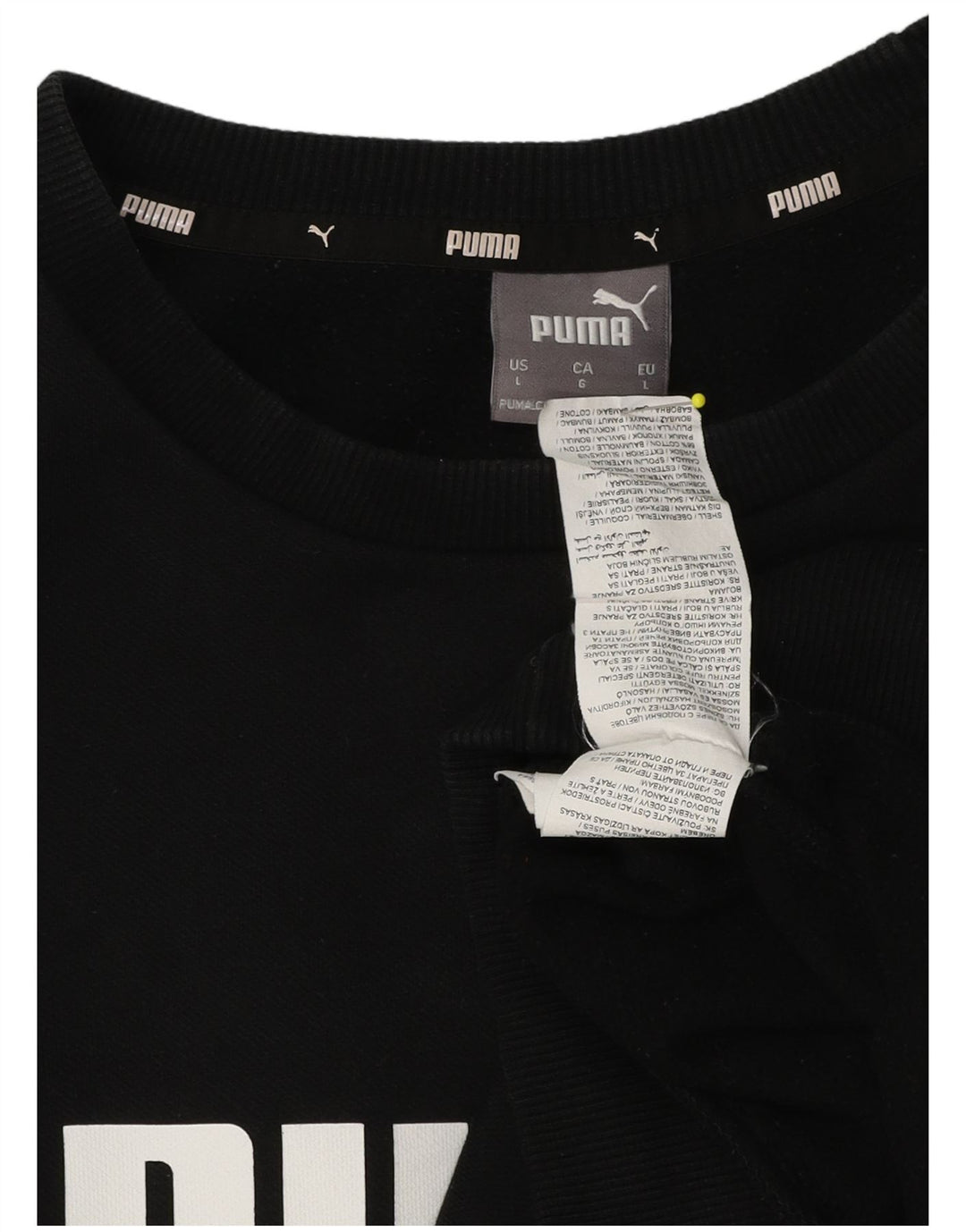 Felpa grafica da uomo Puma Maglione grande in cotone nero