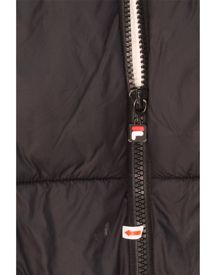 FILA Boys Padded Jacket 15-16 Years Black Colourblock Vintage Fila and Second-Hand Fila from Messina Hembry 