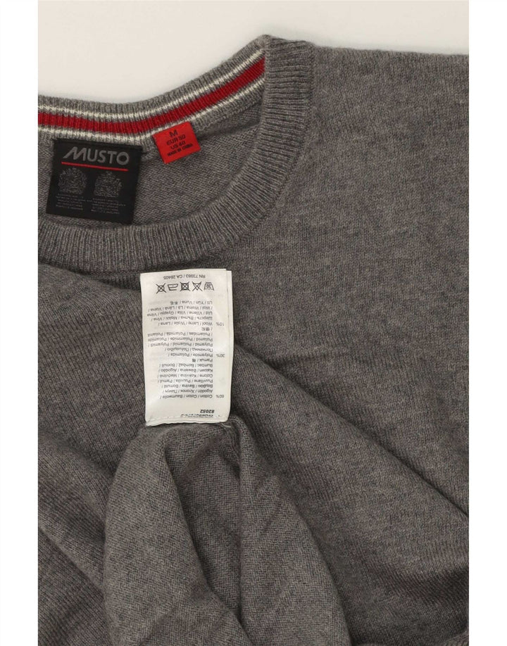 Maglione da uomo girocollo Musto in cotone grigio medio
