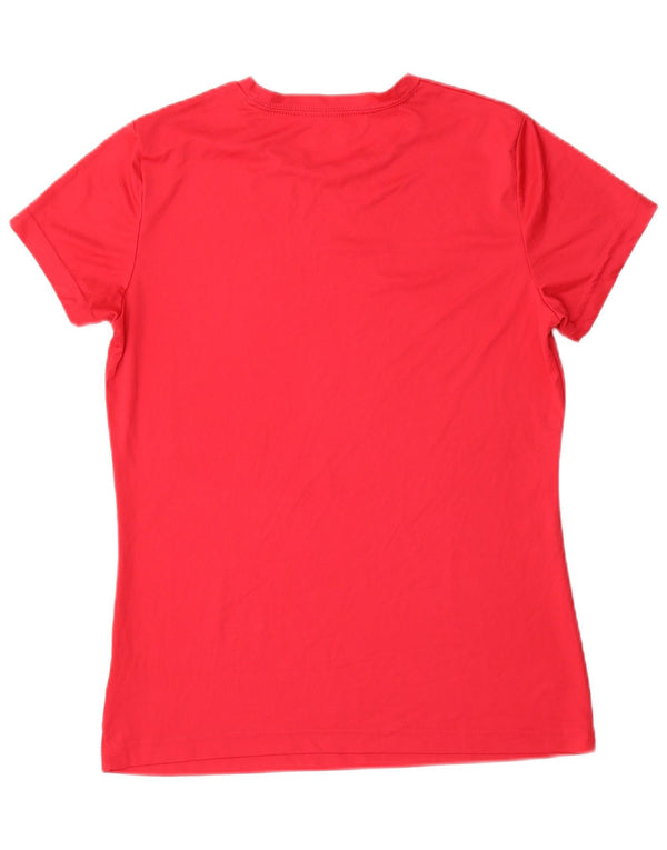 Reebok T-shirt grafica da donna Top UK 14 Large Rosa Poliestere