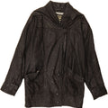 ECHTES LEDER Womens Abstract Pattern Jacket IT 42 Medium Black Leather Vintage Echtes Leder and Second-Hand Echtes Leder from Messina Hembry 
