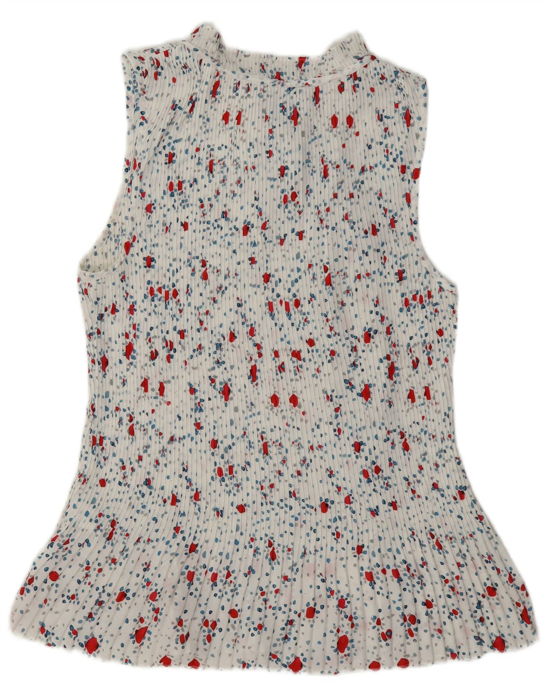 Dkny Camicetta da donna senza maniche con allacciatura sul davanti UK 18 XL Poliestere floreale bianco