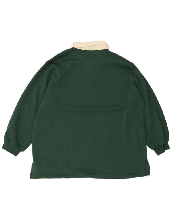 Felpa da donna con collo alto VINTAGE UK 22/24 3XL poliestere verde