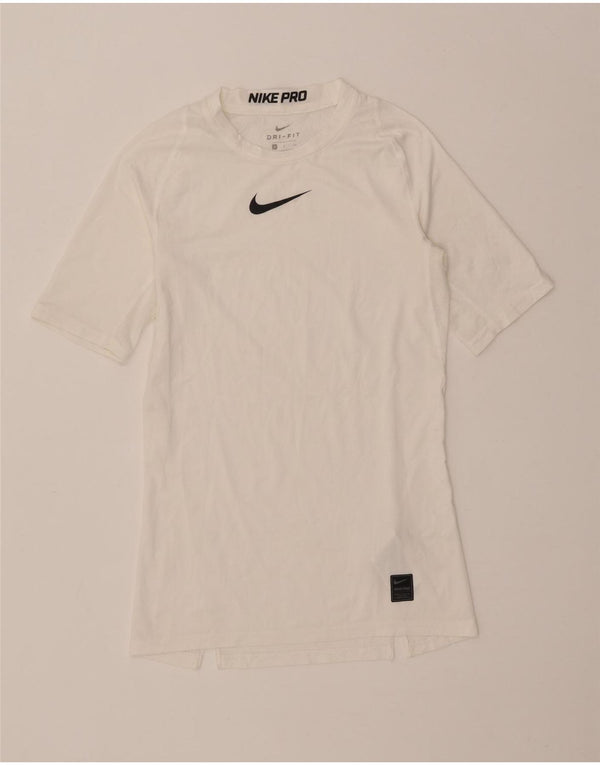 T-shirt grafica Nike Dri Fit da uomo, piccola, in poliestere bianco