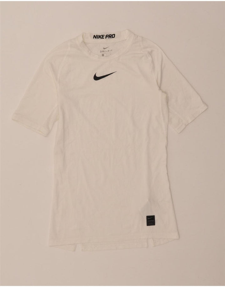 T-shirt grafica Nike Dri Fit da uomo, piccola, in poliestere bianco
