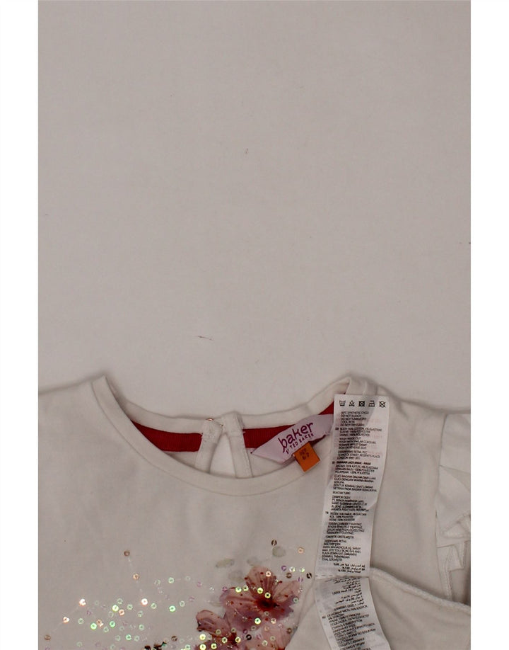 Top in camicetta grafica per ragazze TED BAKER 6-7 anni in cotone floreale bianco