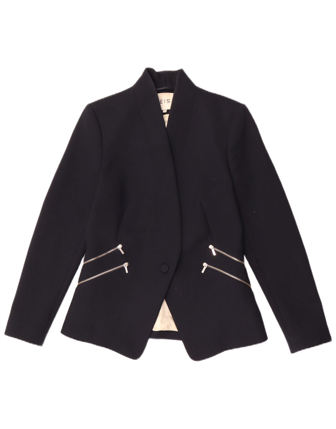 Giacca blazer da donna a 1 bottone Reiss UK 10 piccola in poliestere blu navy