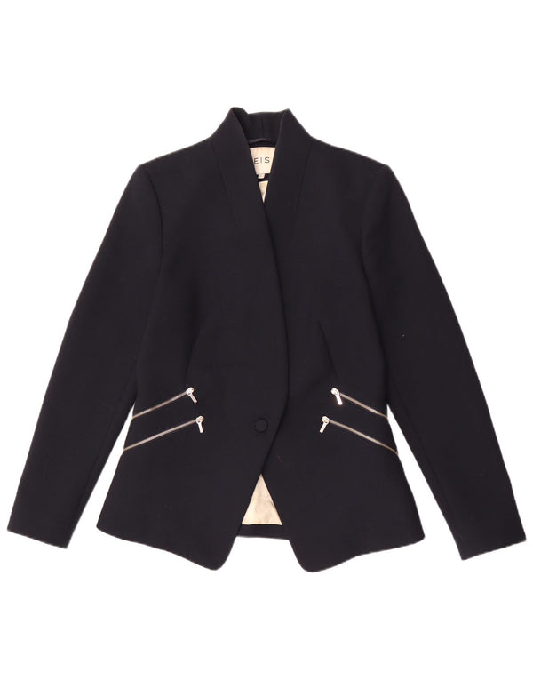 Giacca blazer da donna a 1 bottone Reiss UK 10 piccola in poliestere blu navy