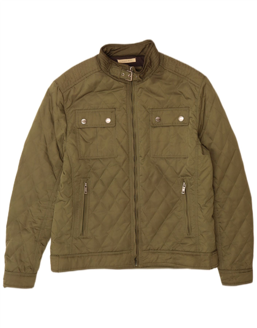 Giacca trapuntata da uomo Zara UK 44 2XL Poliestere kaki
