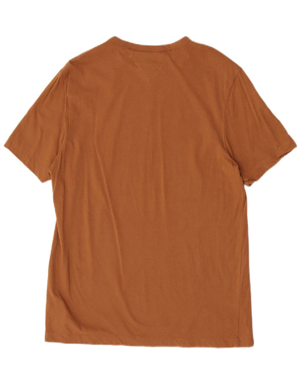 Tommy Hilfiger T-shirt da uomo a maniche corte con vestibilità regolare, piccola, in cotone marrone