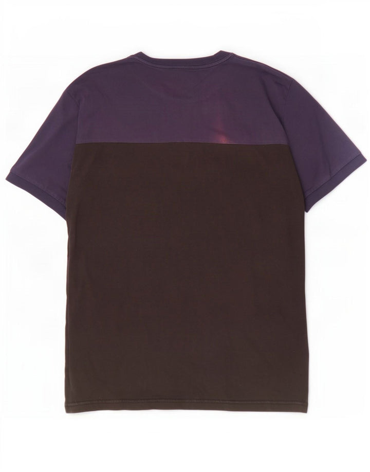 T-shirt grafica da uomo Fred Perry Top in cotone color block medio nero