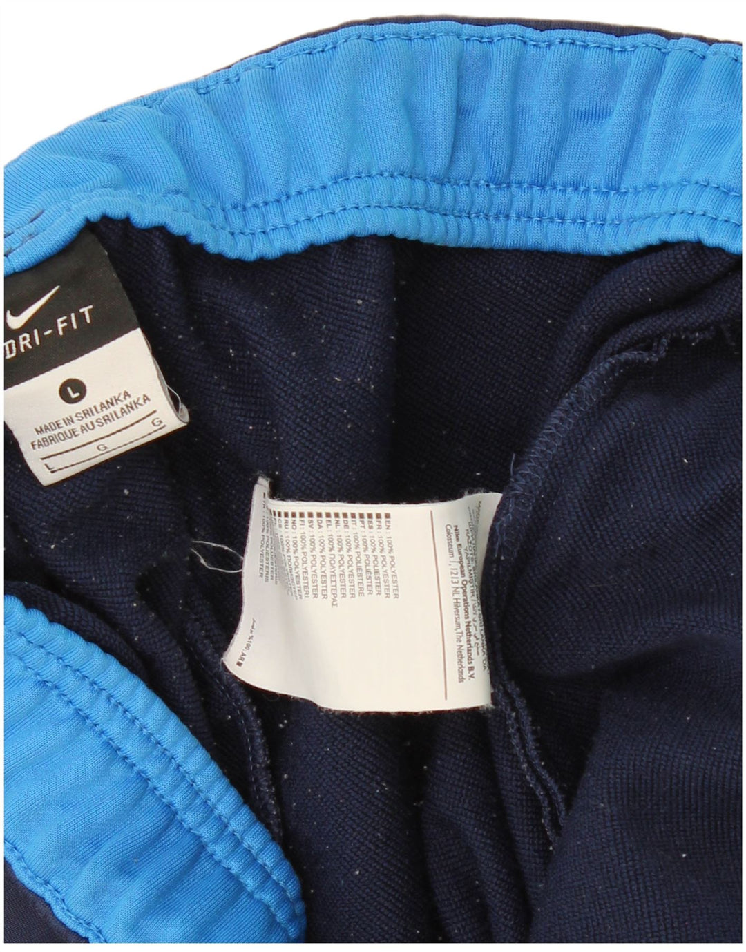 Pantaloni da tuta da uomo NIKE Dri Fit grandi in poliestere blu navy