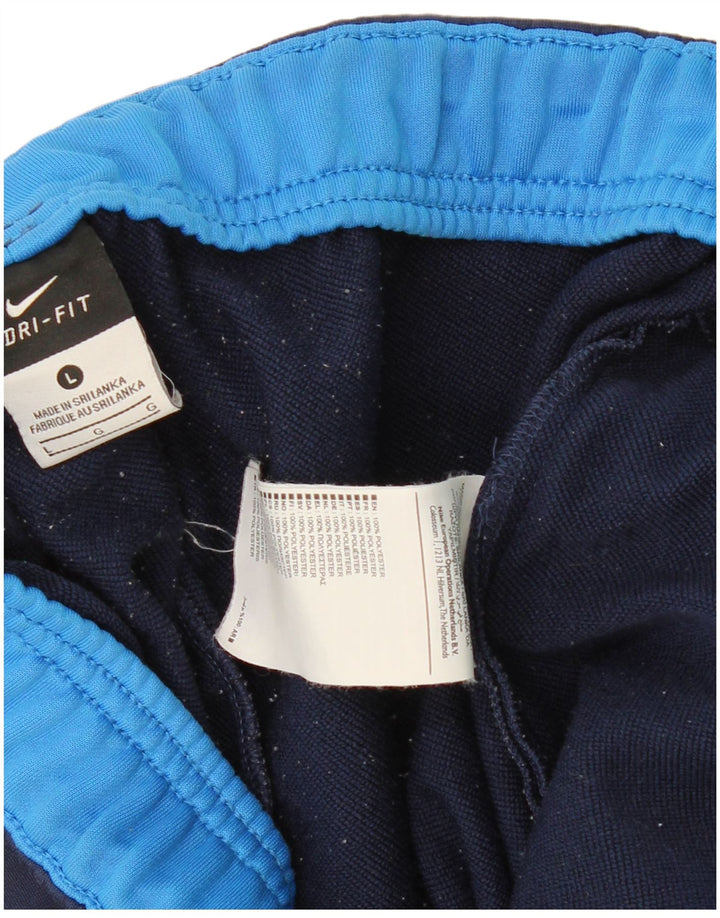 Pantaloni da tuta da uomo NIKE Dri Fit grandi in poliestere blu navy