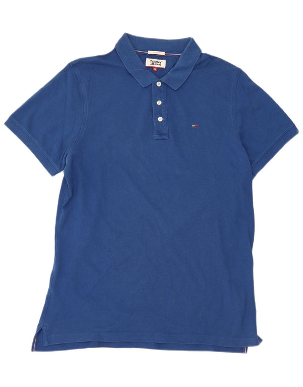 Polo slim fit da uomo Tommy Hilfiger XL in cotone blu