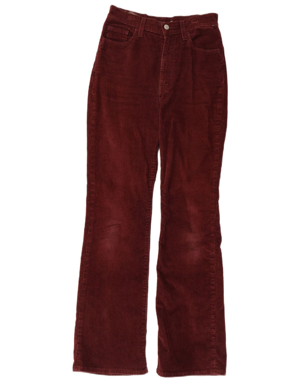 Pantaloni Levi's da donna in velluto a coste Bootcut Ribcage W26 L33 in cotone bordeaux